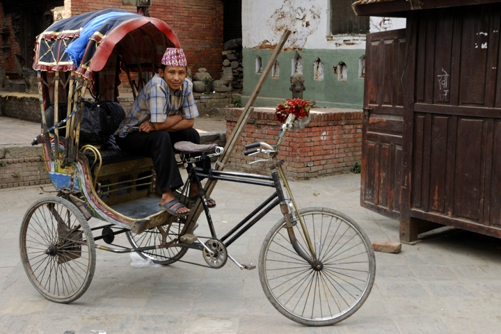 Rikschafahrer in Kathmandu